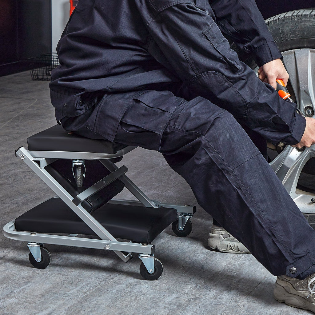VEVOR 2 In 1 Z Creeper Seat Rolling Chair Auto Mechanics Shop Garage Work Stool