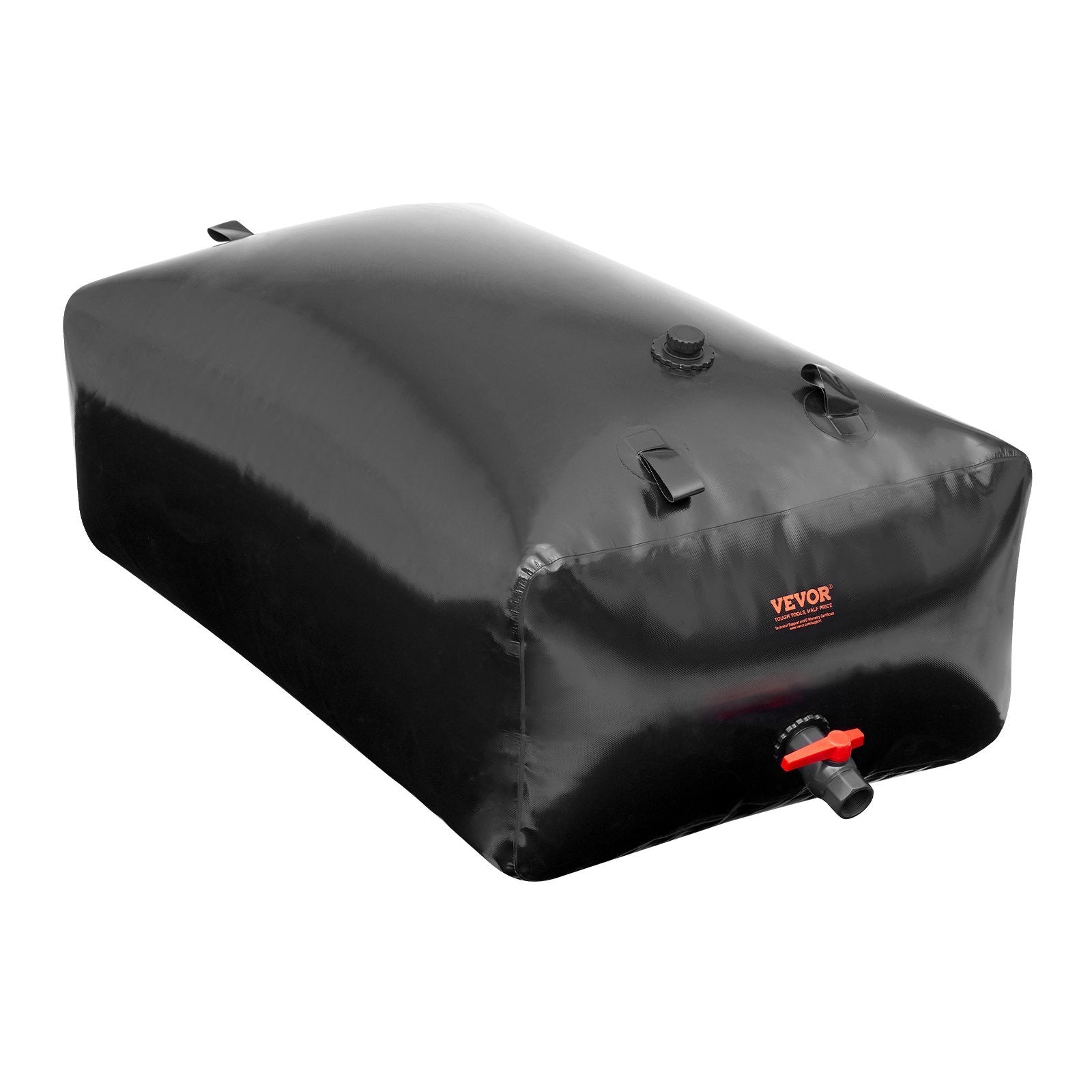 VEVOR Portable Water Storage Bladder 142.7 Gal PVC Collapsible Water Tank Black