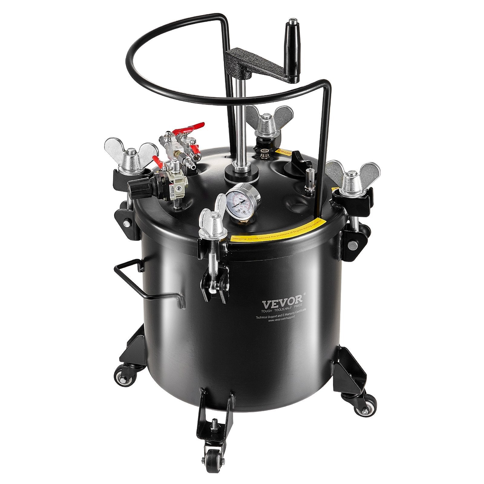 VEVOR Spray Paint Pressure Pot Tank 20L 5gal With Casters Leak Repair Sealant