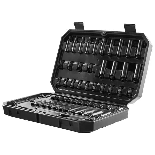 VEVOR Impact Sockets Set 55pcs 6-Point  Drive Bit Ratchet Tool Kit Case