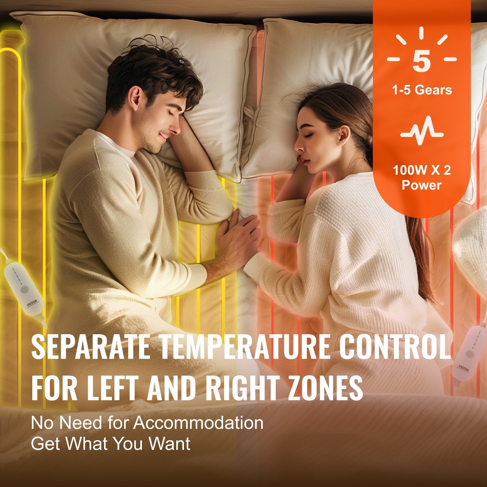 VEVOR Heated Mattress Pad 78x80 In King Electric Warmer Coral Fleece Auto Off