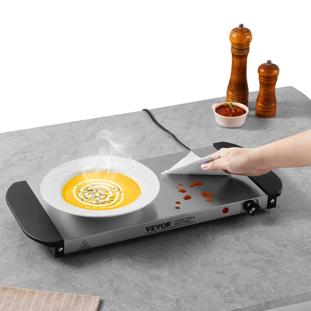 VEVOR Electric Warming Tray Buffet Food Warming W Temp Control Stainless Steel